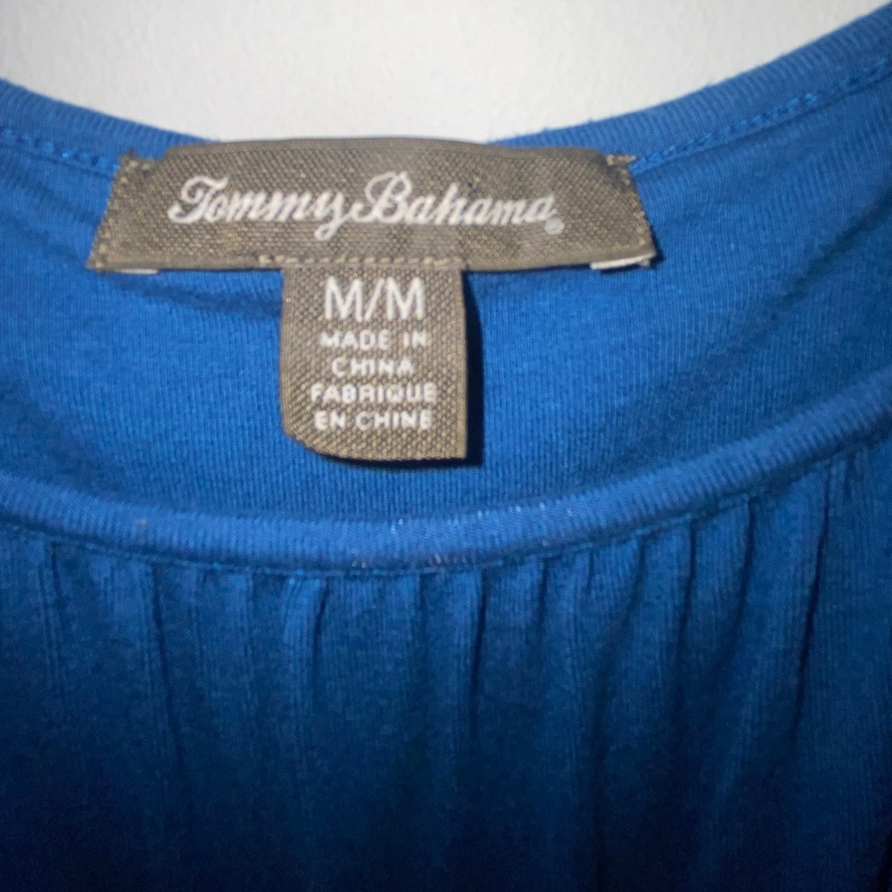 Tommy Bahama Blue Long Cut out sleeves - Picture 3 of 3